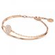 Bracelete Swarovski Meteora Branca Lacado a Rosa Dourado