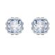 Brincos Swarovski stud Birthstone Lapidação quadrada Março Azul Lacado a ródio
