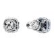 Brincos Swarovski stud Birthstone Lapidação quadrada Março Azul Lacado a ródio