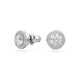 Brincos Swarovski Stud Constella Lapidação Redonda Pavé Branco Lacado a Ródio
