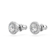 Brincos Swarovski Stud Constella Lapidação Redonda Pavé Branco Lacado a Ródio