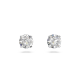 Brincos Swarovski Stud Attract Lapidação Redonda Branco Lacado a Ródio