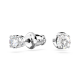 Brincos Swarovski Stud Attract Lapidação Redonda Branco Lacado a Ródio