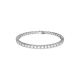 Pulseira Swarovski Matrix Tennis Lapidação Redonda Pequena Branca Lacado a Ródio