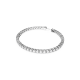 Pulseira Swarovski Matrix Tennis Lapidação Redonda Pequena Branca Lacado a Ródio
