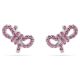 Brincos Swarovski stud Lifelong Bow Laço Rosa Lacado a Ródio