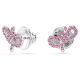 Brincos Swarovski stud Lifelong Bow Laço Rosa Lacado a Ródio