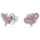 Brincos Swarovski stud Lifelong Bow Laço Rosa Lacado a Ródio