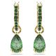 Brincos Swarovski compridos Attract Lapidação pera Verde Lacado a dourado