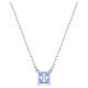 Pingente Swarovski Matrix Lapidação quadrada Azul Lacado a Ródio