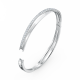 Bracelete Swarovski Twist Branca Lacado a Ródio