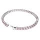 Pulseira Swarovski Matrix Tennis Lapidação redonda Rosa Lacado a ródio L