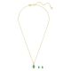 Conjunto Swarovski Chroma Cortes mistos Verde Banho em dourado