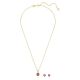 Conjunto Swarovski Chroma Coração Vermelho Banhado a Dourado
