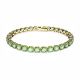 Pulseira Swarovski Matrix Tennis Lapidação redonda Verde Lacado a dourado L