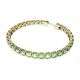 Pulseira Swarovski Matrix Tennis Lapidação redonda Verde Lacado a dourado L