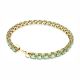 Pulseira Swarovski Matrix Tennis Lapidação redonda Verde Lacado a dourado L