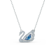 Colar Swarovski Dancing Swan Cisne Azul Lacado a Ródio