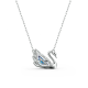 Colar Swarovski Dancing Swan Cisne Azul Lacado a Ródio