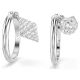 Anel Swarovski Dextera Conjunto (2) Esfera e cubo Branco Lacado a ródio 58