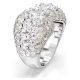 Anel Swarovski cocktail Sublima Lapidação redonda Branco Lacado a ródio 52