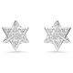 Brincos Swarovski stud Dextera Lapidação redonda Estrela Branco Lacado a ródio