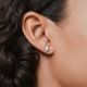 Brincos Swarovski stud Dextera Lapidação redonda Estrela Branco Lacado a ródio