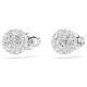 Brincos Swarovski stud Dextera Lapidação redonda Branco Lacado a ródio