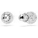 Brincos Swarovski stud Dextera Lapidação redonda Branco Lacado a ródio