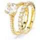 Anel Swarovski Stilla Lapidação redonda Branco Lacado a dourado 58