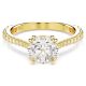 Anel Swarovski Stilla Lapidação redonda Branco Lacado a dourado 58
