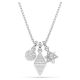 Pingente Swarovski Dextera Lapidação redonda Esfera e cubo Branco Lacado a ródio