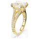 Anel Swarovski cocktail Stilla Lapidação quadrada Branco Lacado a dourado 50
