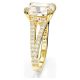 Anel Swarovski cocktail Stilla Lapidação quadrada Branco Lacado a dourado 50