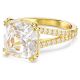Anel Swarovski cocktail Stilla Lapidação quadrada Branco Lacado a dourado 52