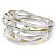 Bracelete Swarovski Hyperbola Combinação de lapidações Branca Acabamento de combinação de metais