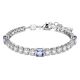 Pulseira Swarovski Matrix Tennis Combinação de Lapidações Azul Lacado a Ródio