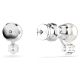 Brincos Swarovski stud Matrix Crystal Pearl Lapidação redonda Branco Lacado a ródio