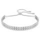Bracelete Swarovski Tennis Matrix Lapidação redonda Branca Lacado a ródio