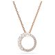 Pingente Swarovski Matrix Crystal Pearl Lapidação redonda Branco Lacado a rosa dourado