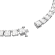 Colar Swarovski Millenia Lapidação Quadrada Branco Lacado a Ródio