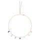 Colar Swarovski Symbolic Lua Infinito Mão Olho Grego e Ferradura Azul Lacado a Rosa Dourado