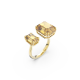 Anel Swarovski cocktail Millenia Lapidação octogonal Amarelo Lacado a dourado