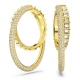 Brincos Swarovski Argola Rota Combinação de Lapidações Brancos Lacado a Dourado