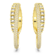 Brincos Swarovski Argola Rota Combinação de Lapidações Brancos Lacado a Dourado