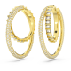 Brincos Swarovski Argola Rota Combinação de Lapidações Brancos Lacado a Dourado