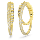 Brincos Swarovski Argola Rota Combinação de Lapidações Brancos Lacado a Dourado