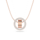Pingente Swarovski Hollow Branco Lacado a Rosa Dourado