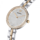 Relógio Swarovski Cosmopolitan Fabrico Suiço Pulseira de Metal Branco Acabamento de Combinação de Metais