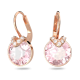 Brincos Swarovski Compridos Bella V Lapidação Redonda Rosa Lacado a Rosa Dourado